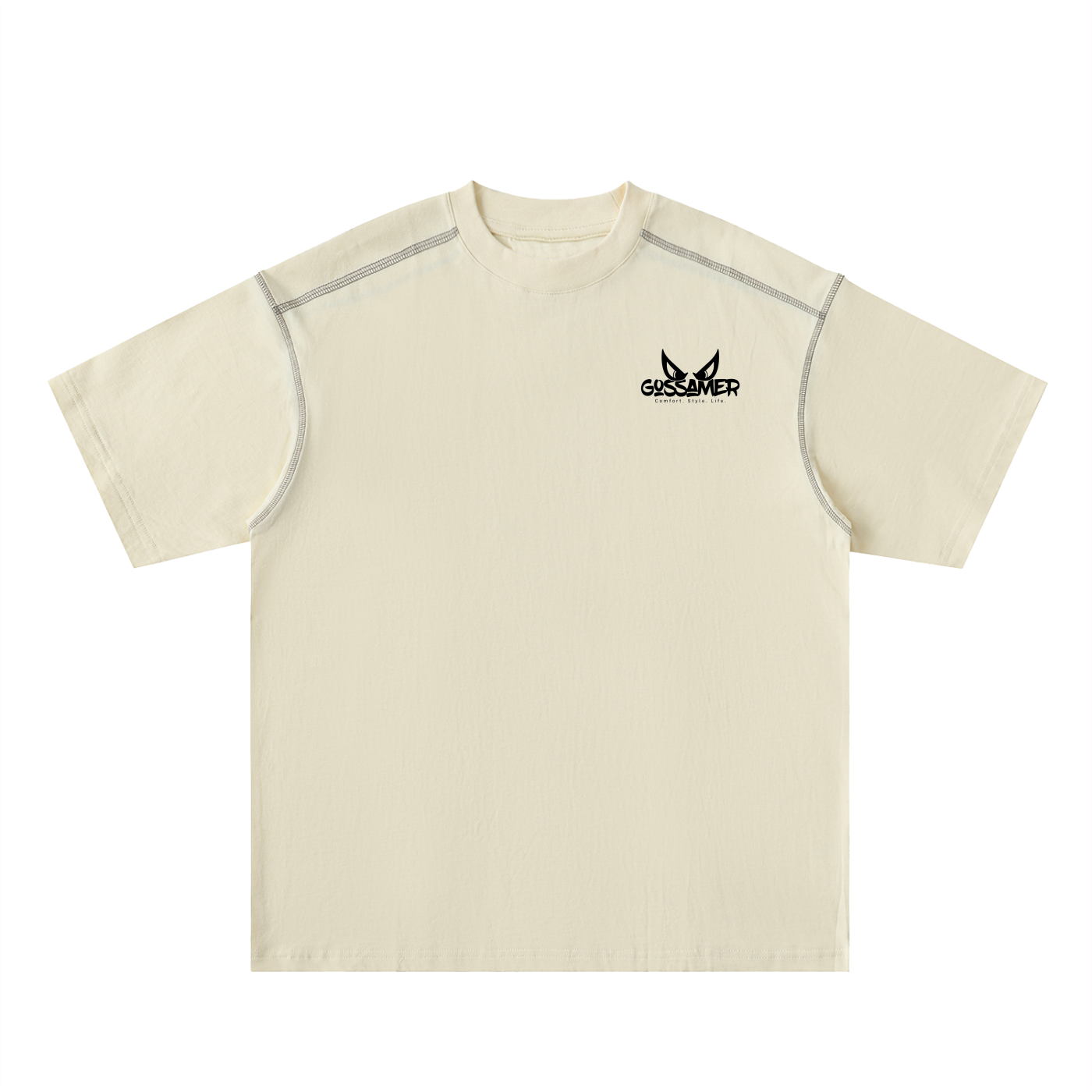 Oversized Contrast-Stitched Cotton Tee