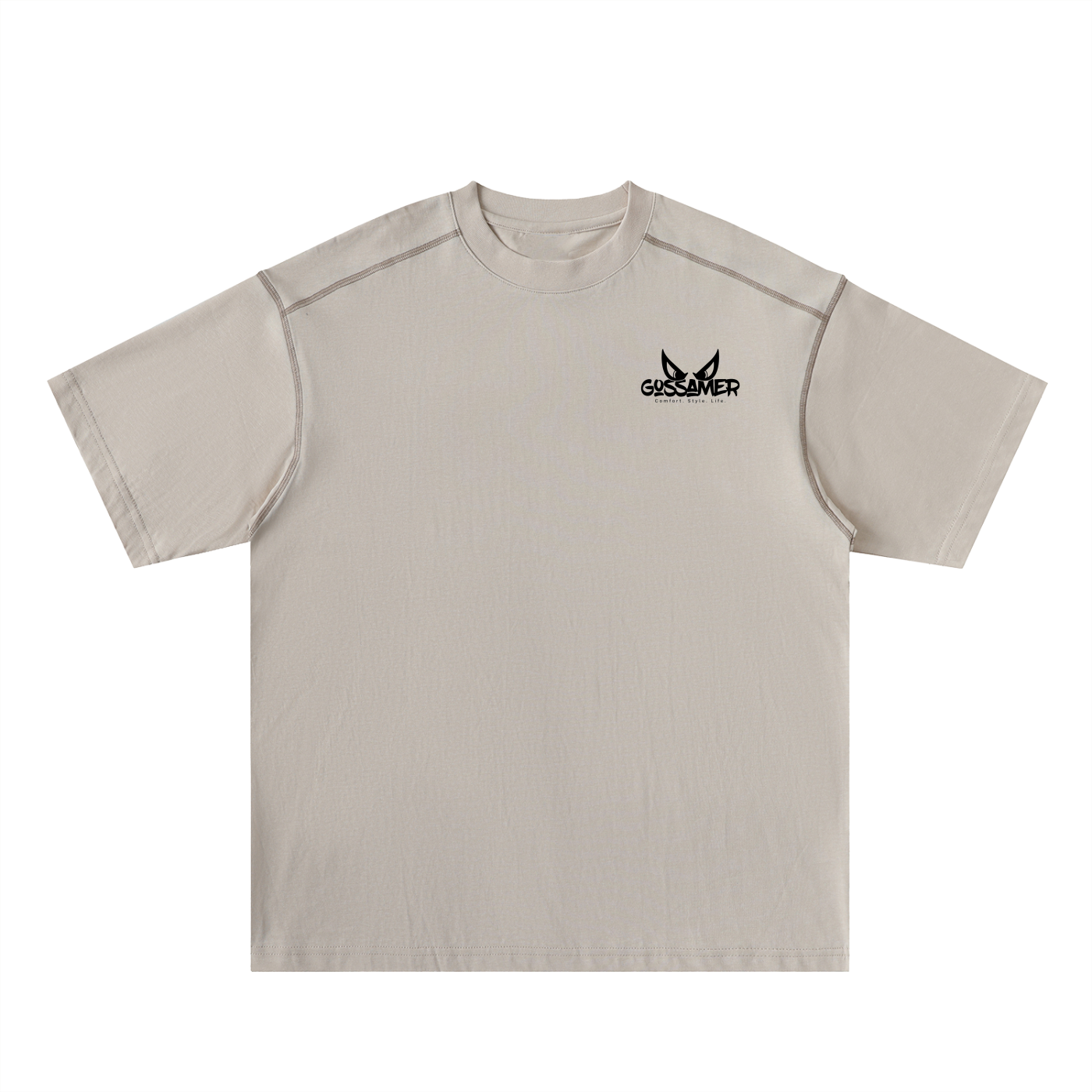 Oversized Contrast-Stitched Cotton Tee