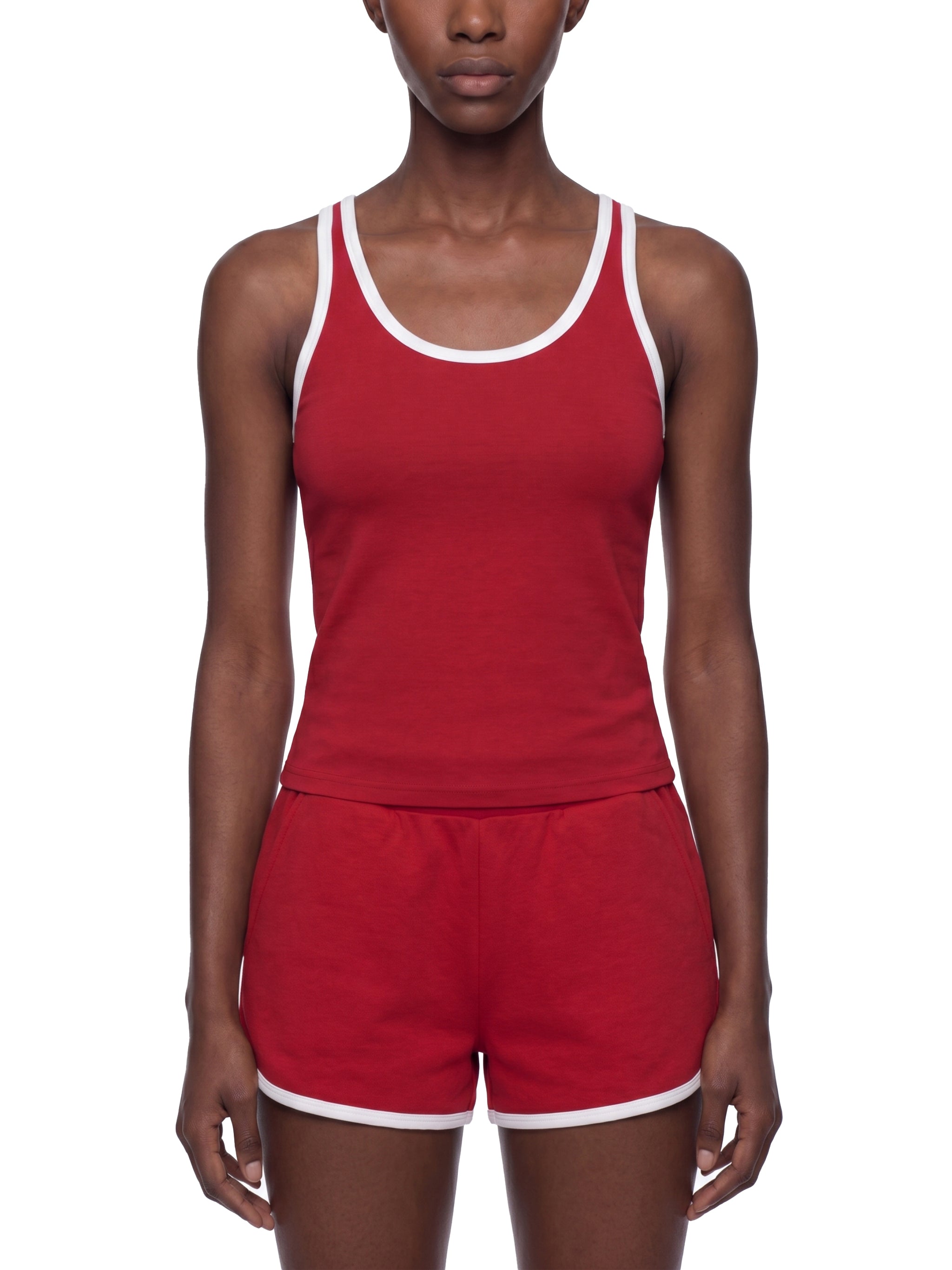 Women's Color Block Cropped Tank Top